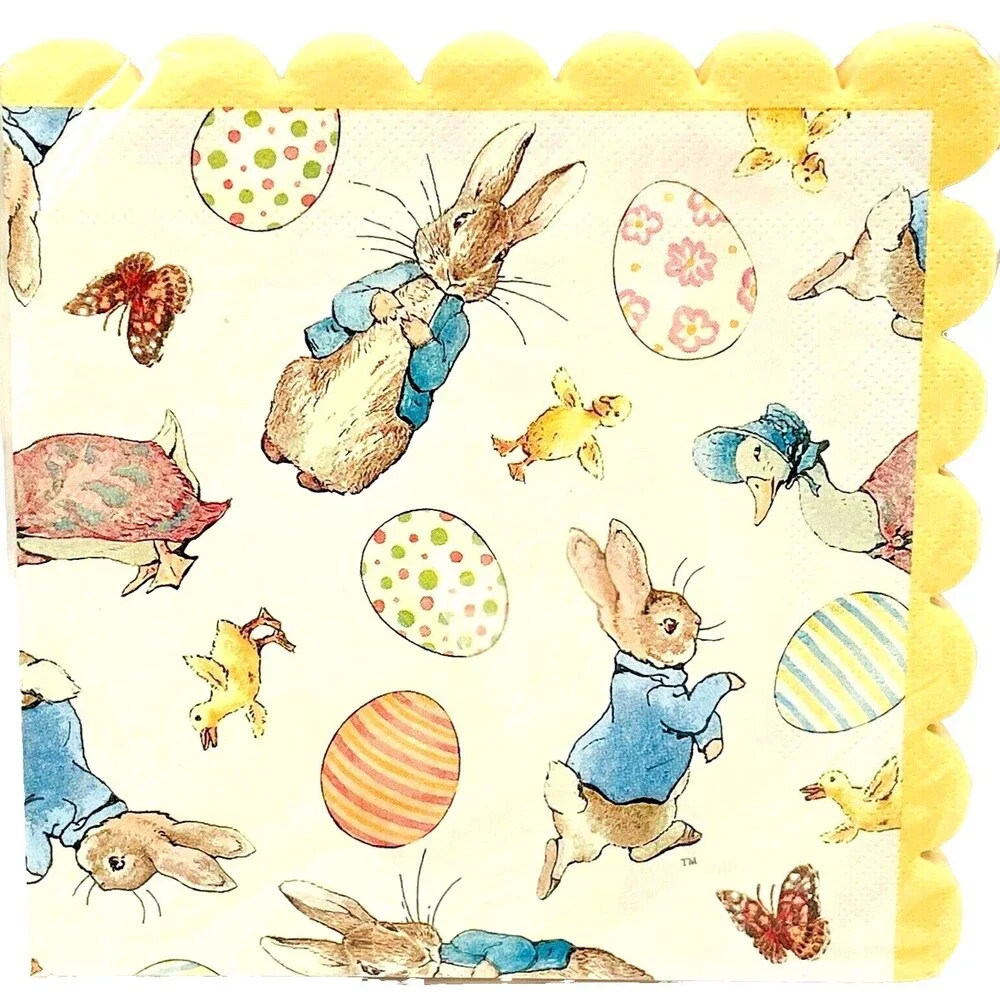 Beatrix Potter Peter Rabbit Baby Shower Easter 32 Pk Paper Napkins